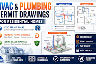 design mep hvac and plumbing permit drawings for residential homes