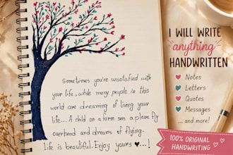 write anything in neat and beautiful handwriting