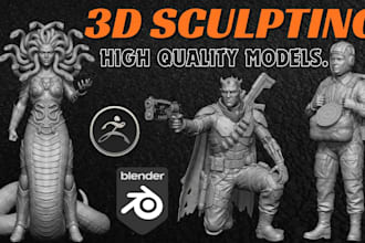 sculpt 3d printable stl toy character figurine statue in zbrush blender