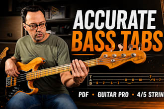 transcribe bass guitar parts into accurate and playable tabs