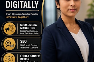 do social media marketing, SEO, logo and banner design