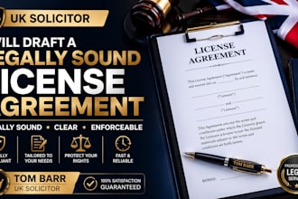 draft a legally sound license agreement as a UK solicitor