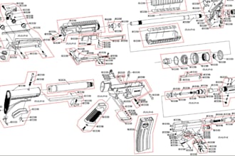 design 3d detailed cad airsoft part and accessories product