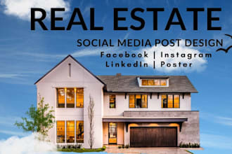 design real estate poster and social media banner