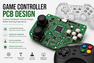 design retro game controller pcb, gamepad, joystick and firmware