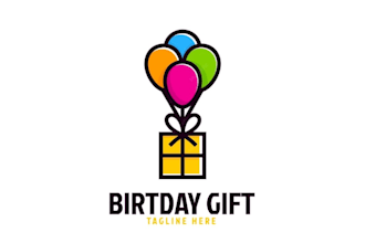 do modern party kids birthday event logo