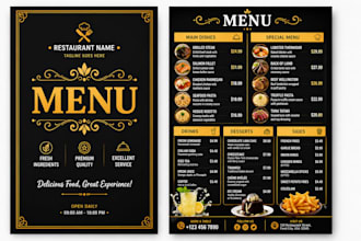 design restaurant menu templates, canva design, food flyer