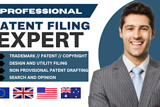 patent search your idea and draft a utility patent application, patent filing