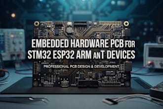 design embedded hardware pcb for stm32 esp32 arm ,iot devices,with schematic pcb