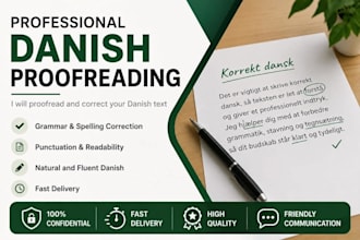 proofread and correct dansih text