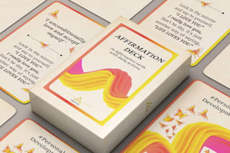 design custom affirmation flashcards motivational printable etsy card deck