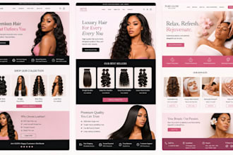 design hair extension shopify store hair extension website wix spa salon website