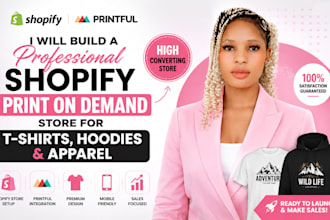 build a professional shopify print on demand store for tshirts and hoodies