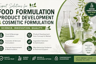 do food formulation, product development, chemist   cosmetic formulation