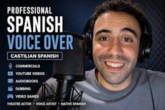 record a professional voice over in castilian spanish