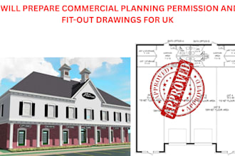 prepare commercial planning permission andshop fit out drawings for UK