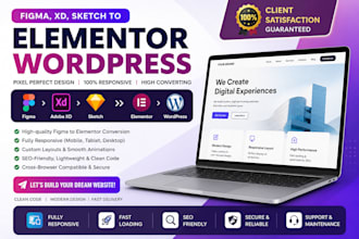 convert figma to elementor or redesign wordpress website