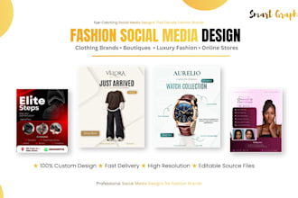 design fashion social media posts, instagram posts and banners