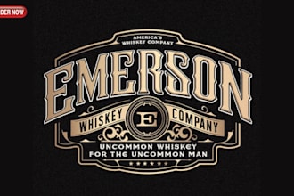 do create old english gothic typographic logo for your brand