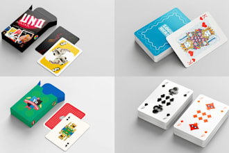 design playing card poker card illustration 52 card deck box mockup board game