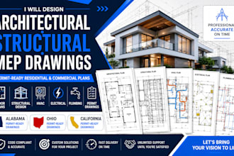 do architectural plan structural and mep drawing in alabama ohio california