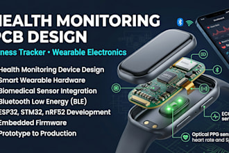 design health monitoring, fitness tracker and wearable pcb