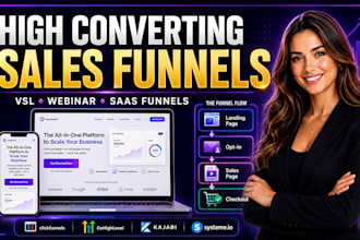 build high converting vsl funnel webinar product launch lead magnet sales funnel