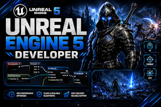 develop unreal engine 5 gameplay systems, combat system, ai and niagara vfx