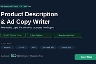write compelling product descriptions and ad copy that sell