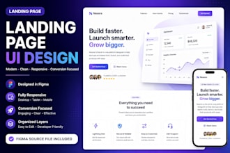 design a modern landing page UI UX in figma