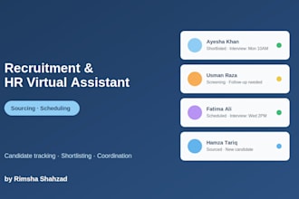 be your recruitment virtual assistant for candidate sourcing and scheduling