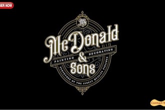 design vintage old english font logo