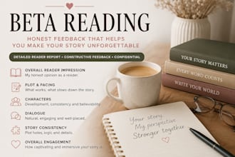 be your beta reader and provide honest feedback