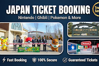 book ghibli museum, nintendo museum, and pokepark tickets