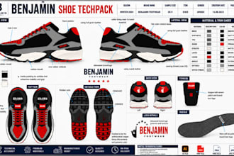 create professional shoe tech packs for footwear manufacturing
