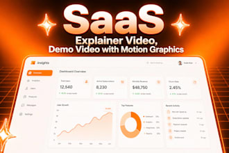 create saas explainer video, saas product demo video with motion graphics