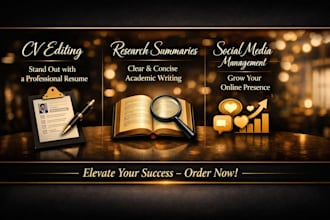 edit cvs, summarize research articles, and manage social media