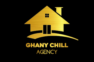 design luxury real estate logo with gold house icon