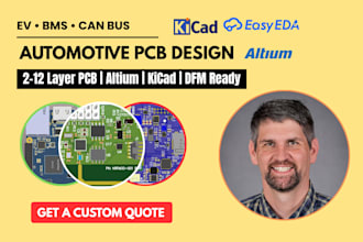 design automotive pcb for can bus, vehicle, obd, j1939 microcontroller systems