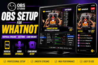 setup obs studio for whatnot vertical streams auctions card breaks