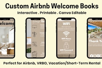 design a professional airbnb welcome book in canva