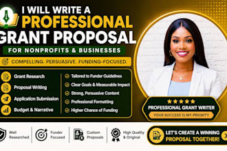 write a professional grant proposal for nonprofits and businesses