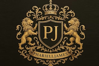 draw luxury regal heraldic family crest coat of arms logo
