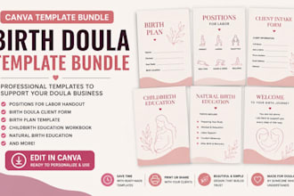 design doula template birth plan natural birth childbirth education forms