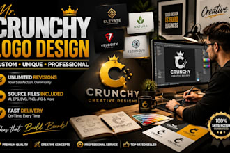 l design vibrant crunchy style logo that grab attention