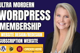 design wordpress membership website, subscription website or memberpress