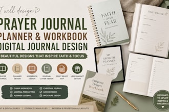 do prayer journal design workbook design planner design digital journal design