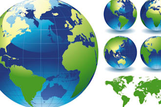 give you 3 different world map vectors on Eps format