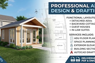 design adu plans accessory dwelling unit floor plan autocad drawing