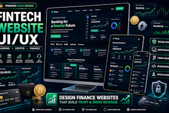 design premium fintech finance banking website UI UX in figma